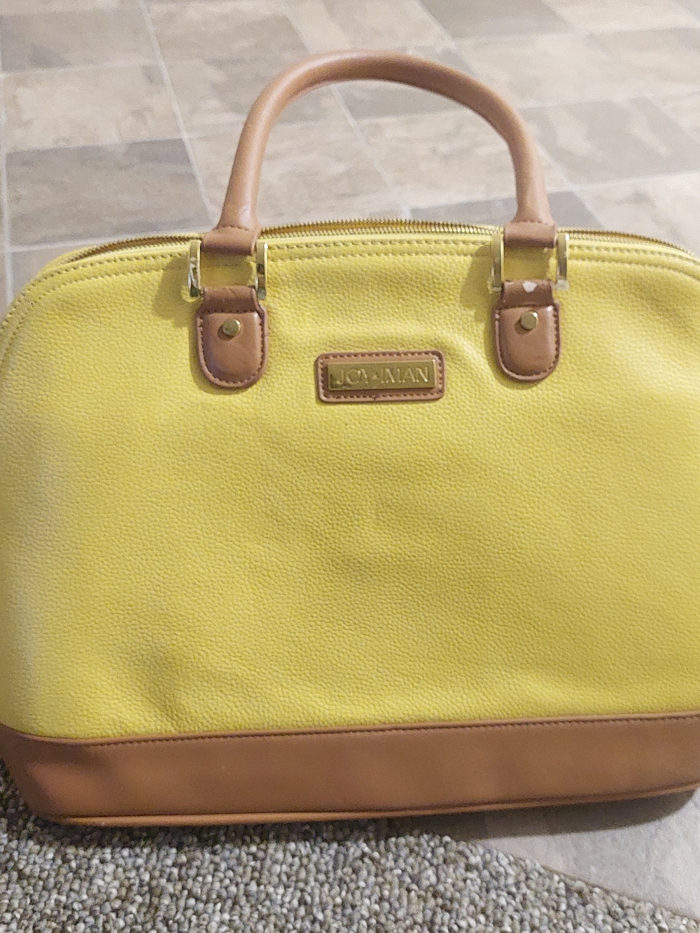 [Joy& Iman] Yellow and Brown Tote Bag